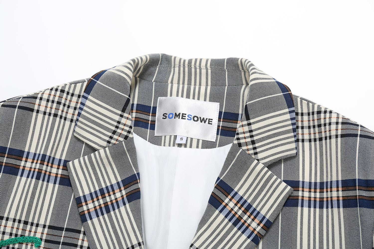SOMESOWE Blue And Grey Retro Checkered Jacket | MADA IN CHINA