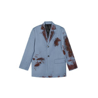 ANN ANDELMAN Blue Blood Print Blazer Jacket | MADA IN CHINA