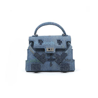 MARGIN GOODS Blue Coded Print Mini Doll Bag | MADA IN CHINA