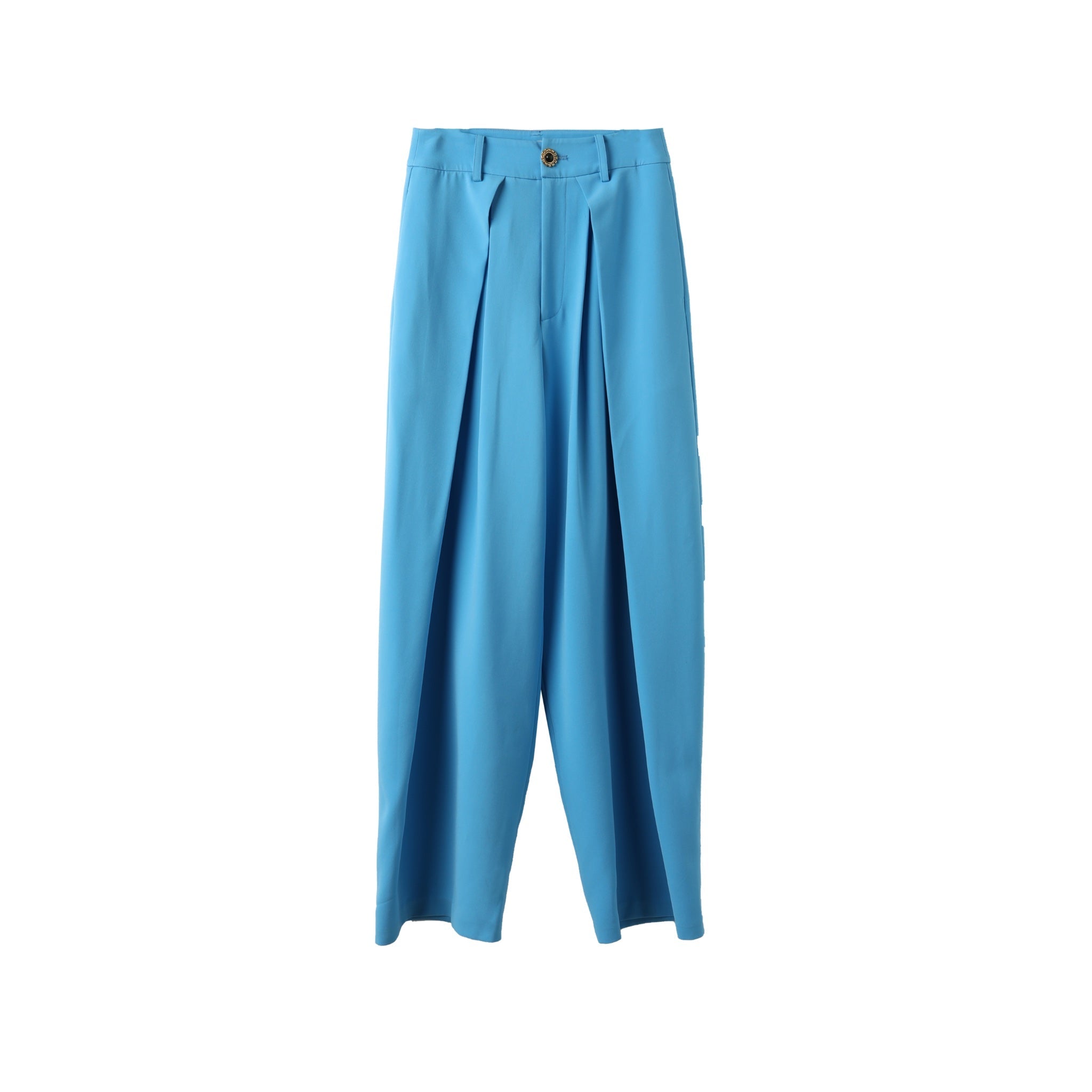 ICE DUST Blue Deconstructed Pleated Lounge Pants | MADA IN CHINA