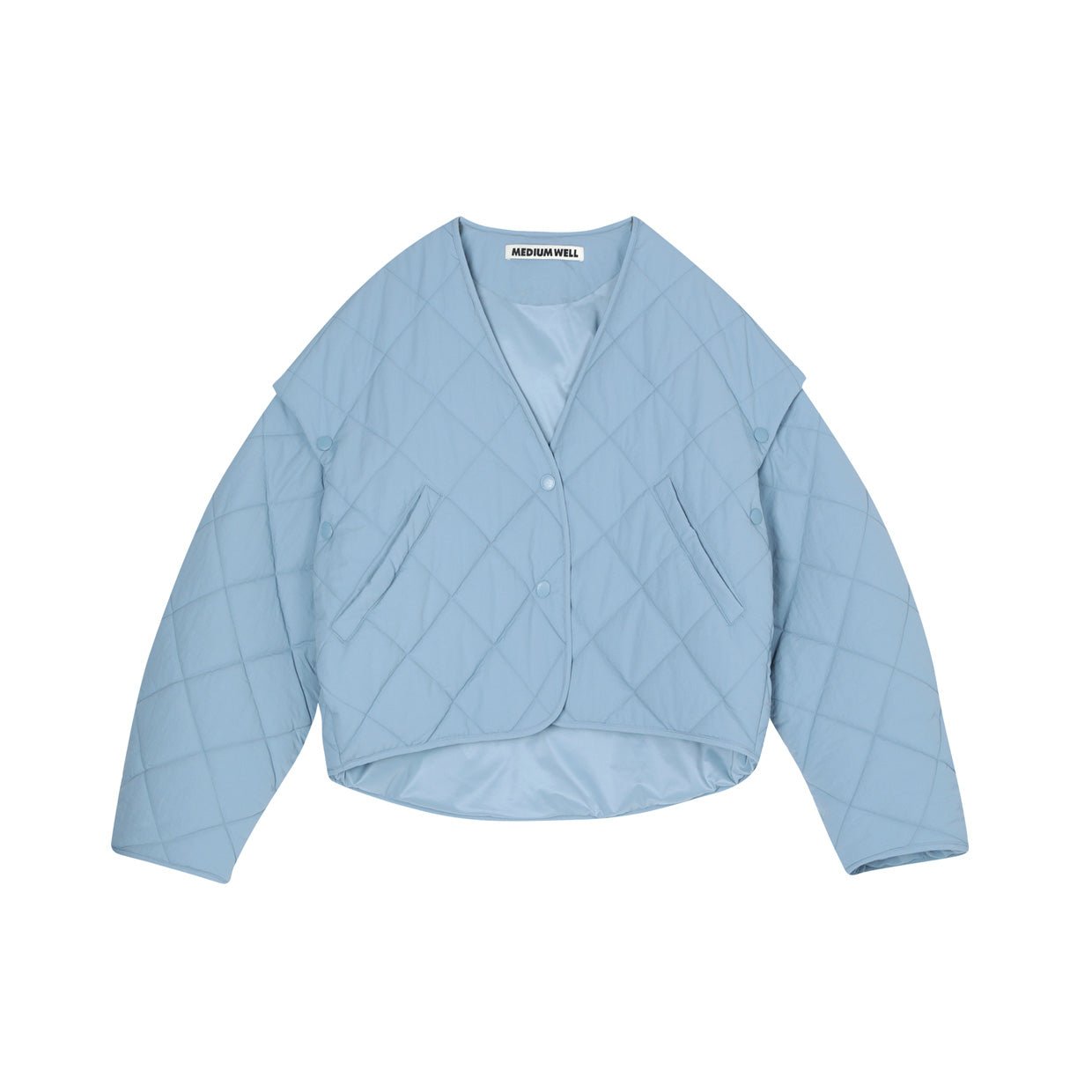 MEDIUM WELL Blue Detachable Sleeve Cotton Jacket | MADA IN CHINA