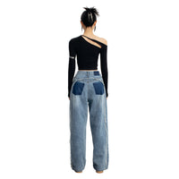 ANN ANDELMAN Blue Double Layer Jeans | MADA IN CHINA