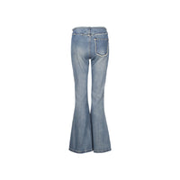 ANN ANDELMAN Blue Gothic Image Patchwork Jeans | MADA IN CHINA