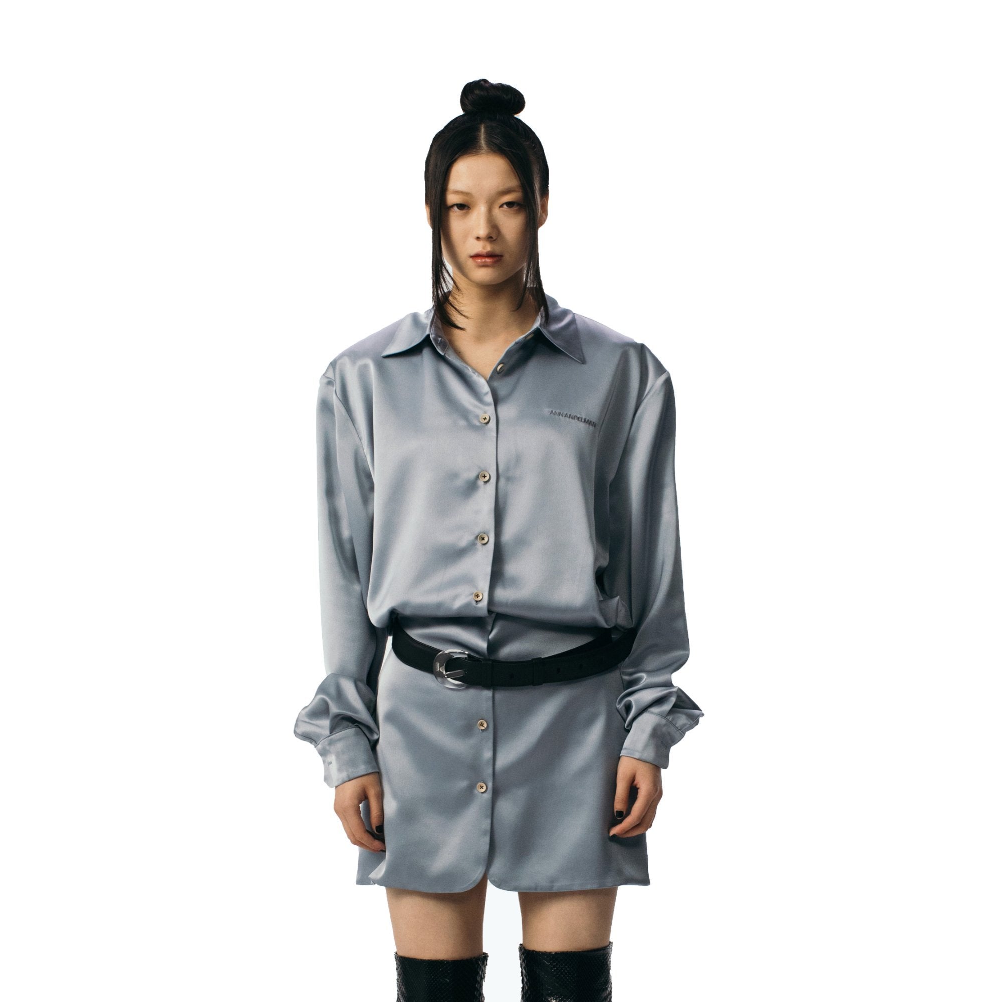ANN ANDELMAN Blue Long Shirt Dress | MADA IN CHINA
