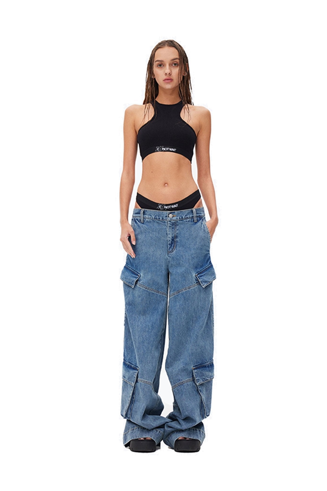 ANN ANDELMAN Blue Low Waist Jeans | MADA IN CHINA