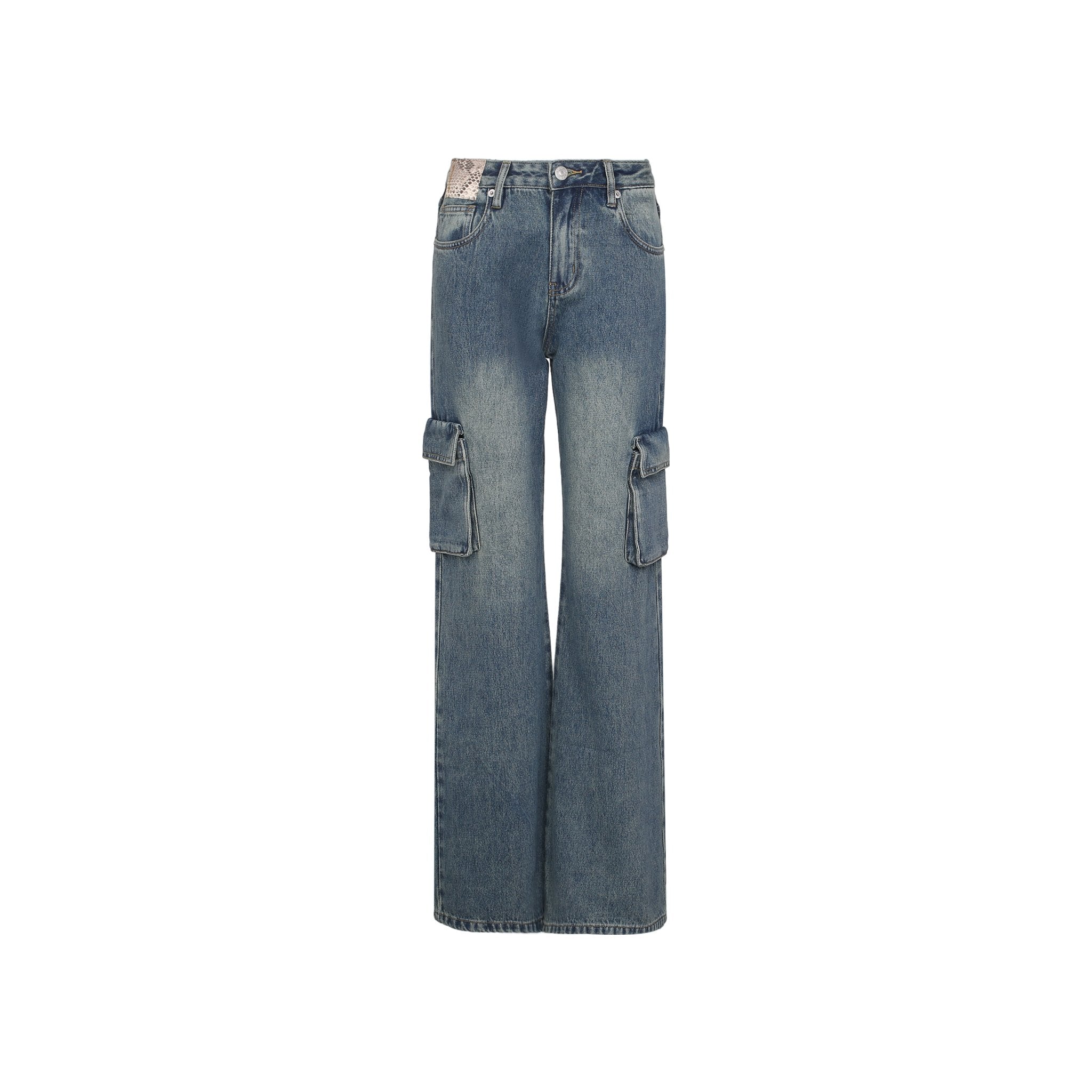 ANN ANDELMAN Blue Multi-Pocket Jeans | MADA IN CHINA