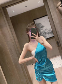 MASION.W Blue Panelled Dress | MADA IN CHINA