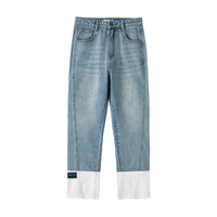 HERLIAN Blue Panelled Patch Jeans | MADA IN CHINA
