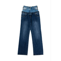 ANN ANDELMAN Blue Panelled Waist Jeans | MADA IN CHINA