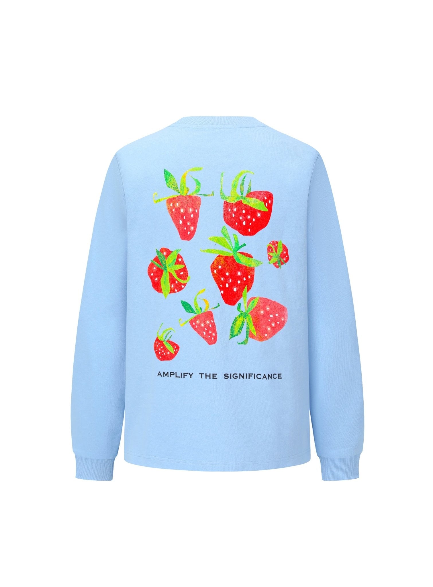 Alexia Sandra Blue Pocket Strawberry Long Sleeve Sweatshirt | MADA IN CHINA