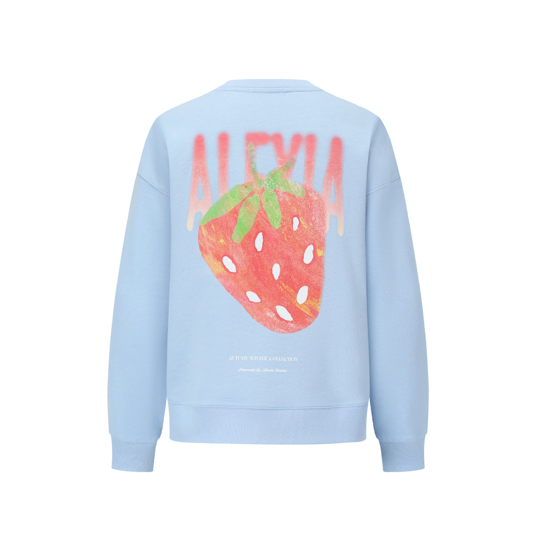 Alexia Sandra Blue Printing Strawberry Sweatshirt | MADA IN CHINA