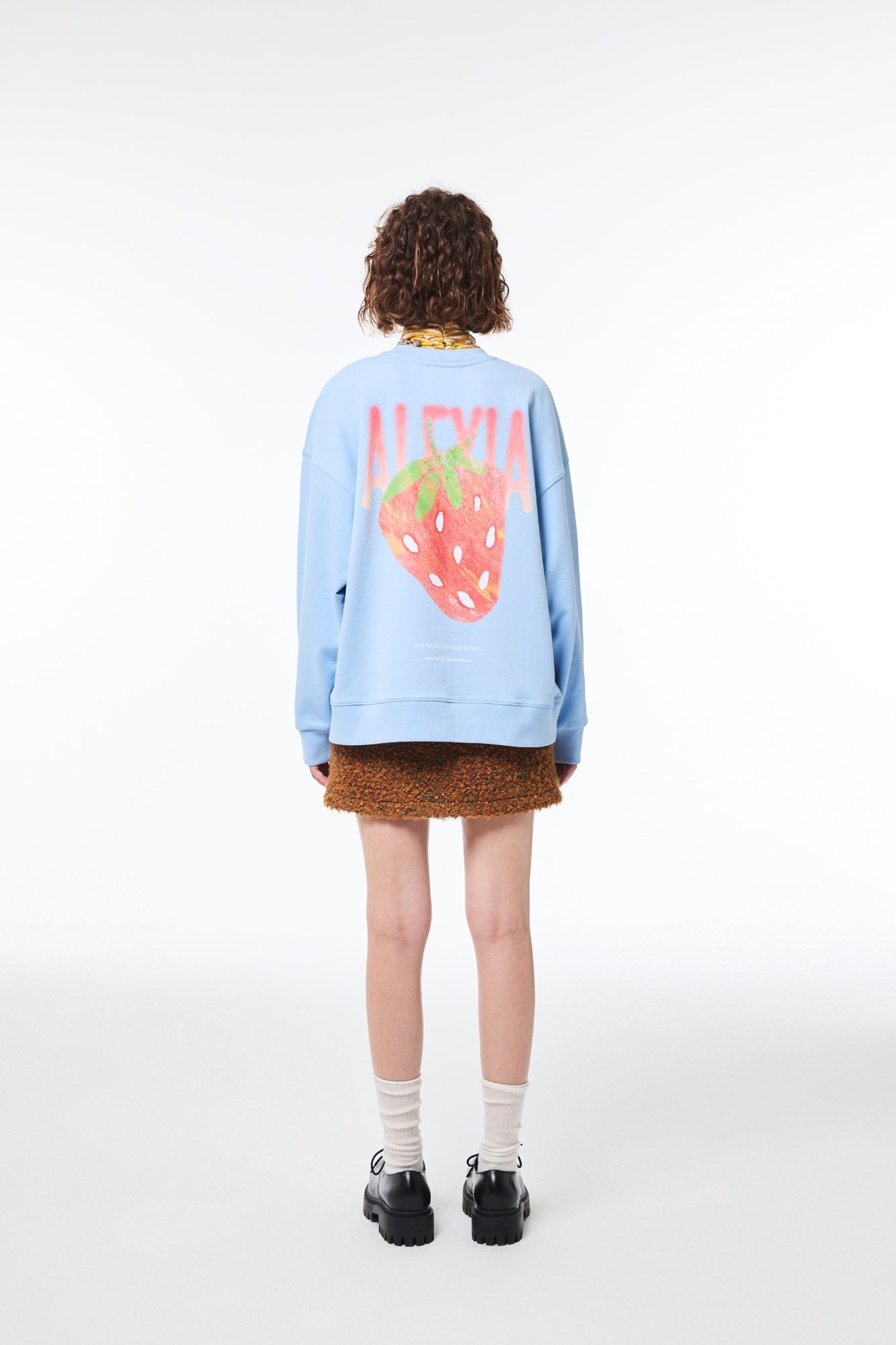 Alexia Sandra Blue Printing Strawberry Sweatshirt | MADA IN CHINA