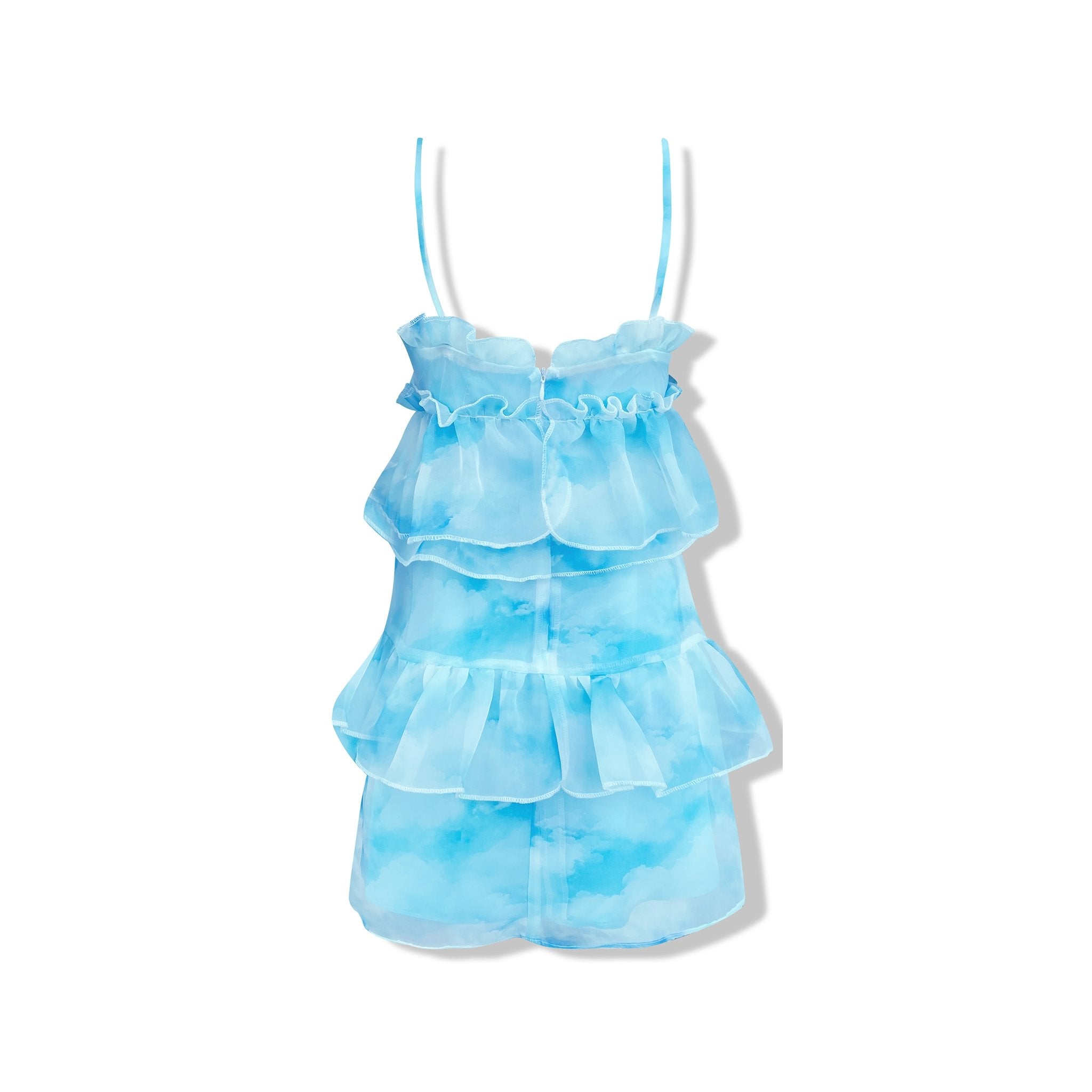 AIMME SPARROW Blue Puffy Slip Dress | MADA IN CHINA
