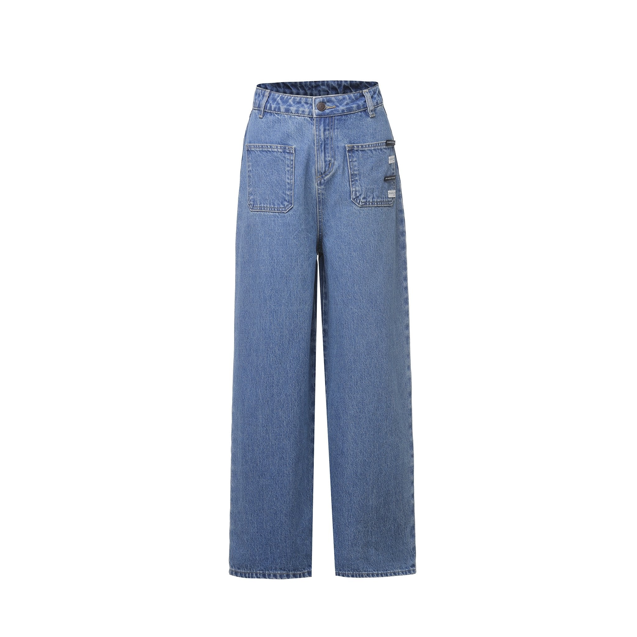 DIANA VEVINA Blue Relaxed Straight Jeans | MADA IN CHINA
