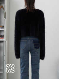 SOMESOWE Blue Slim Cropped Elastic Jeans | MADA IN CHINA