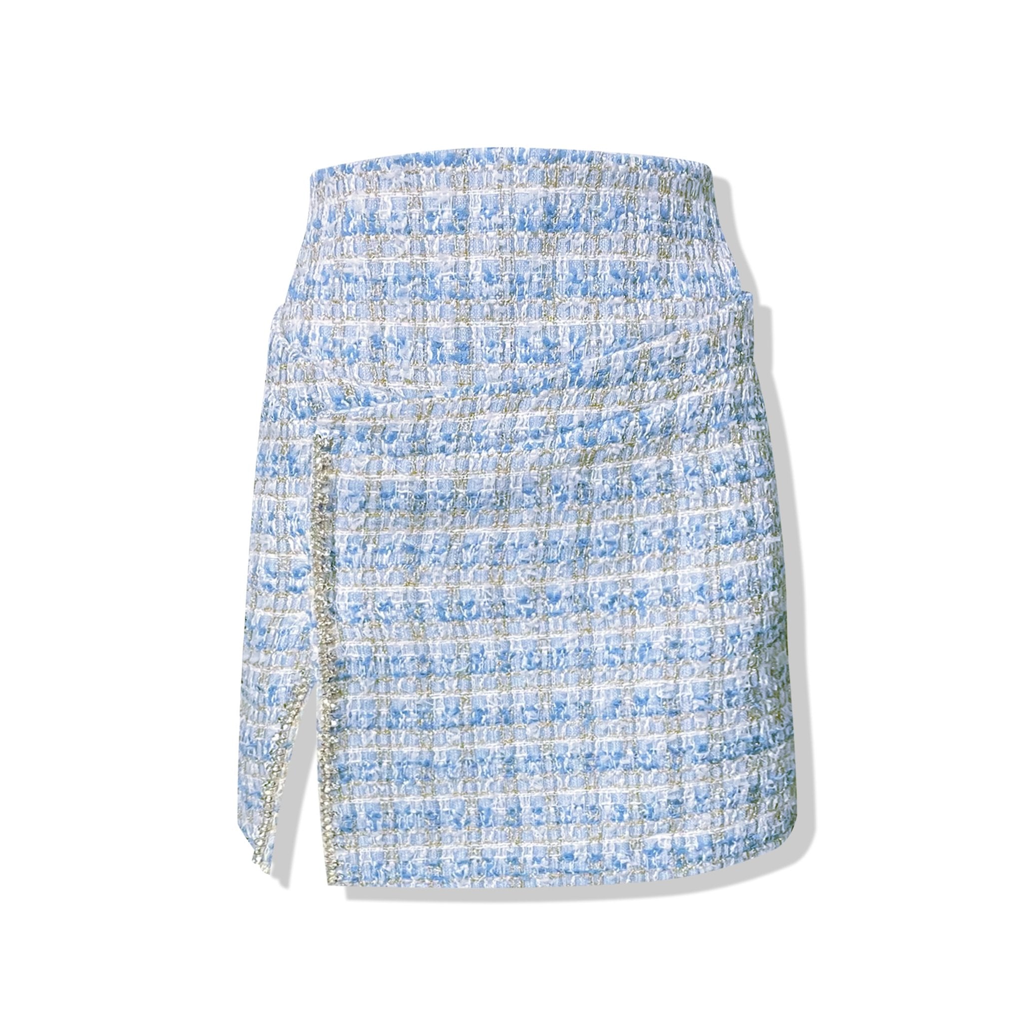 AIMME SPARROW Blue Slit Chain Skirt | MADA IN CHINA