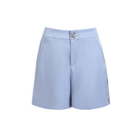 FENGYI TAN Blue Slit Three-Dimensional Floral Shorts | MADA IN CHINA