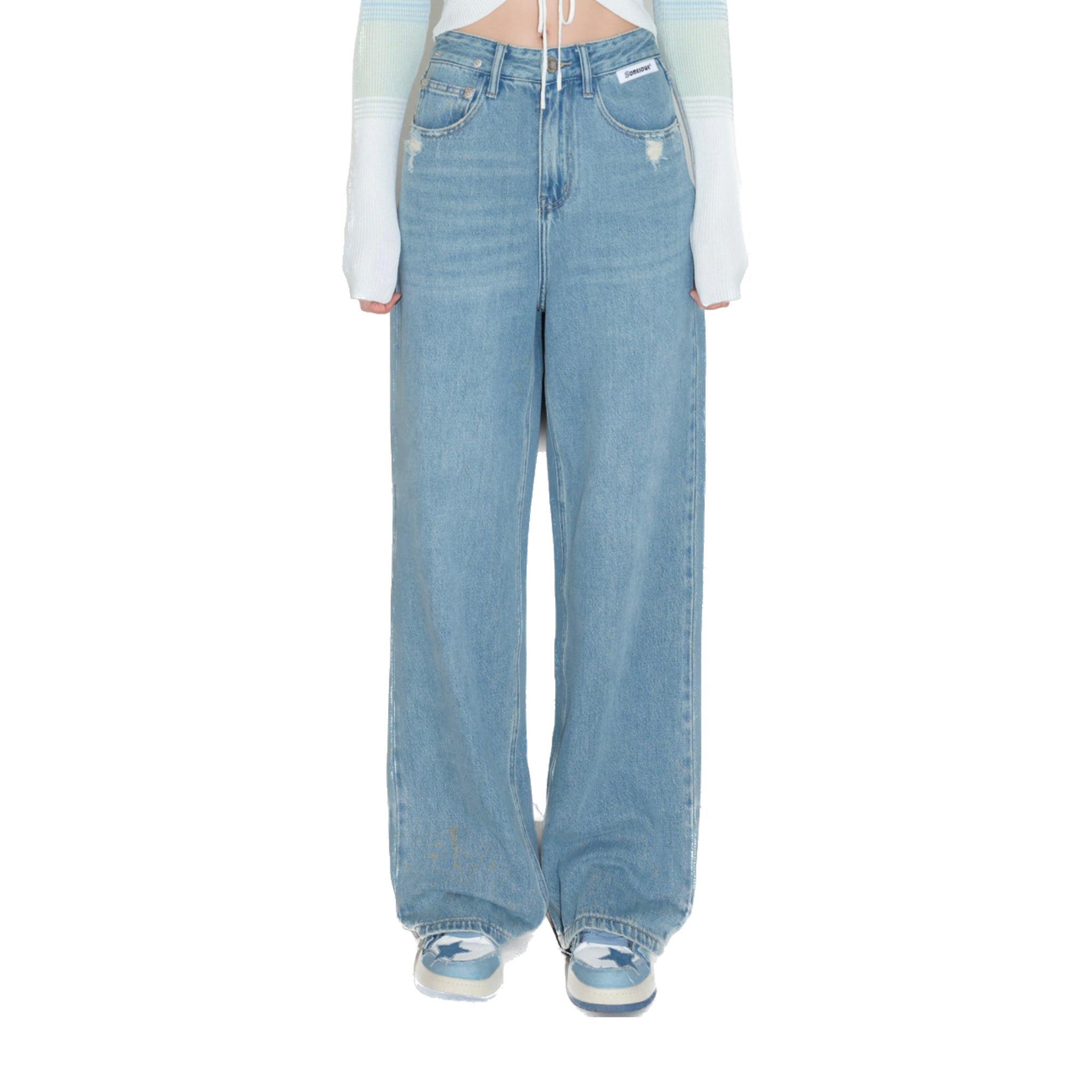 SOMESOWE Blue Straight Jeans | MADA IN CHINA