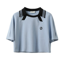 ICE DUST Blue Structured Polo Shirt | MADA IN CHINA