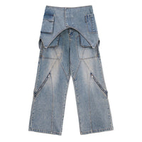 VANN VALRENCÉ Blue Two Piece Deconstruction Jeans | MADA IN CHINA