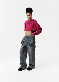 VANN VALRENCÉ Blue Two Piece Deconstruction Jeans | MADA IN CHINA