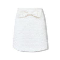 AIMME SPARROW Bowknot White Hip Wrap Skirt | MADA IN CHINA