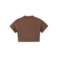 AIN'T SHY Brown Crop Top | MADA IN CHINA
