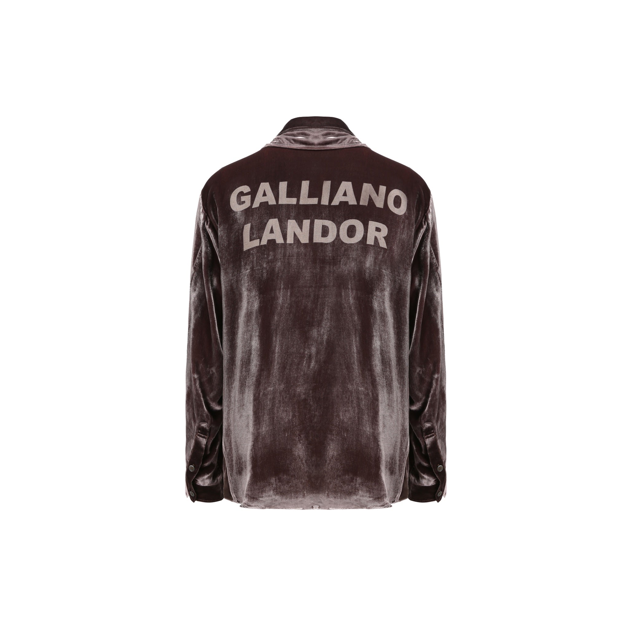 GALLIANO LANDOR Brown Double-pocket Silk Velvet Shirt | MADA IN CHINA