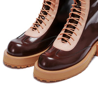 LOST IN ECHO Brown Flower Heel Western Boots | MADA IN CHINA