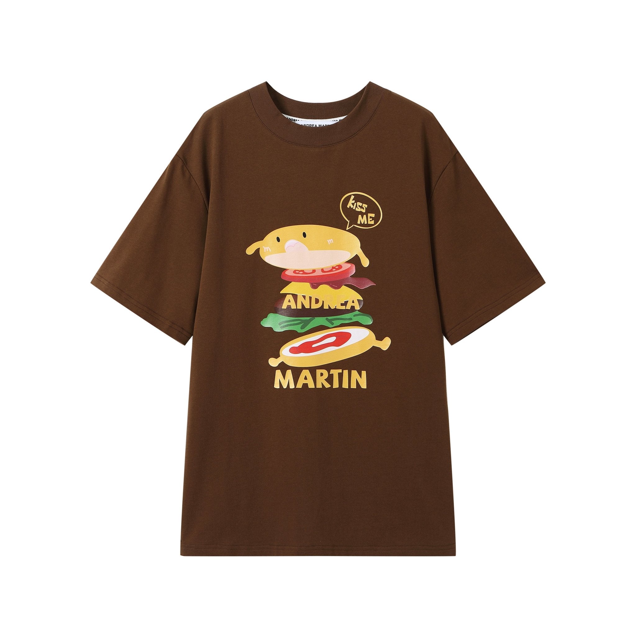 ANDREA MARTIN Brown Hamburger Short Sleeve | MADA IN CHINA