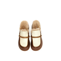 LOST IN ECHO Brown Handle Fur Loafers | MADA IN CHINA