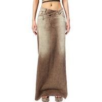 MARRKNULL Brown Long Skirt | MADA IN CHINA