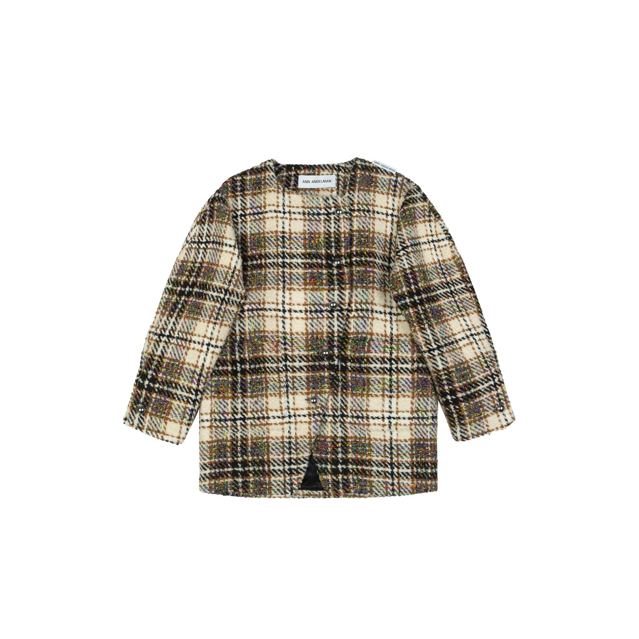 ANN ANDELMAN Brown Plaid Oversize Jacket | MADA IN CHINA