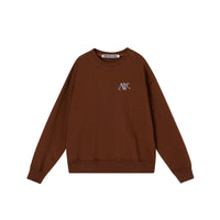 MEDIUM WELL Brown Round Neck Embroidered Sweatshirt | MADA IN CHINA