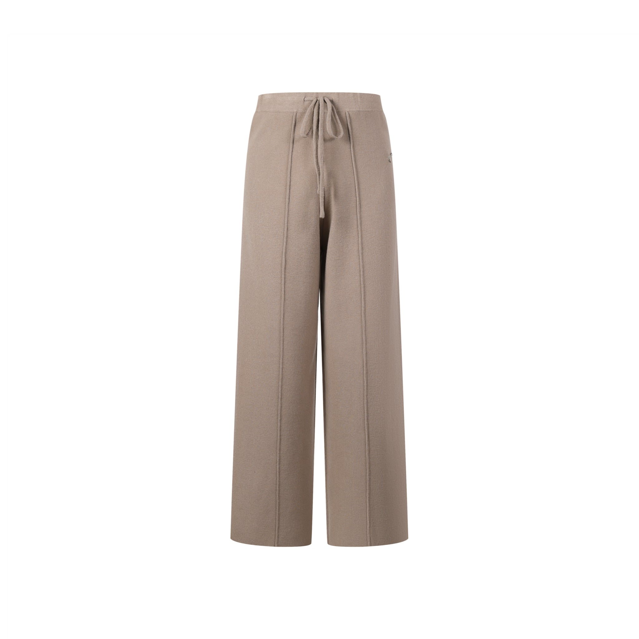 THREE QUARTERS Brown Straight Woolen Pants | MADA IN CHINA
