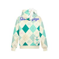 13DE MARZO Bunny Vintage Dimond Pattern Hoodie Baltic | MADA IN CHINA