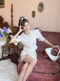 AIMME SPARROW Butterfly Collar Chiffon Puff Sleeves | MADA IN CHINA