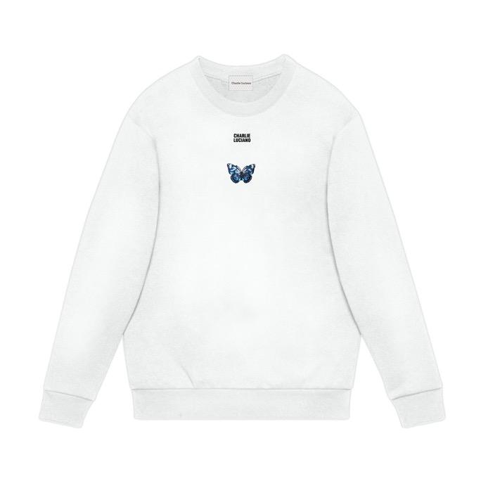 CHARLIE LUCIANO Butterfly Logo Sweater White | MADA IN CHINA