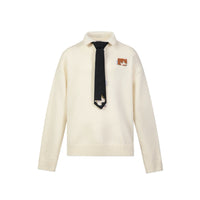 13 DE MARZO Butterfly Necktie Sweater White | MADA IN CHINA