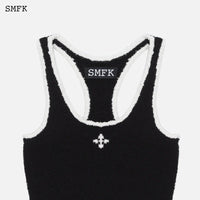 SMFK Campus Vintage Knitted Tank Dress Black | MADA IN CHINA