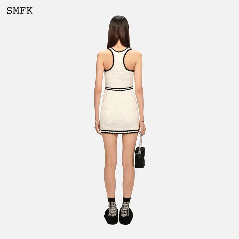 SMFK Campus Vintage Knitted Tank Dress White | MADA IN CHINA
