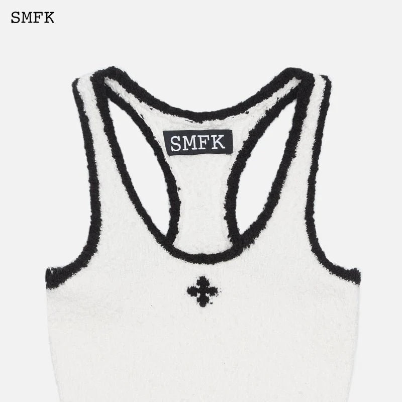SMFK Campus Vintage Knitted Tank Dress White | MADA IN CHINA
