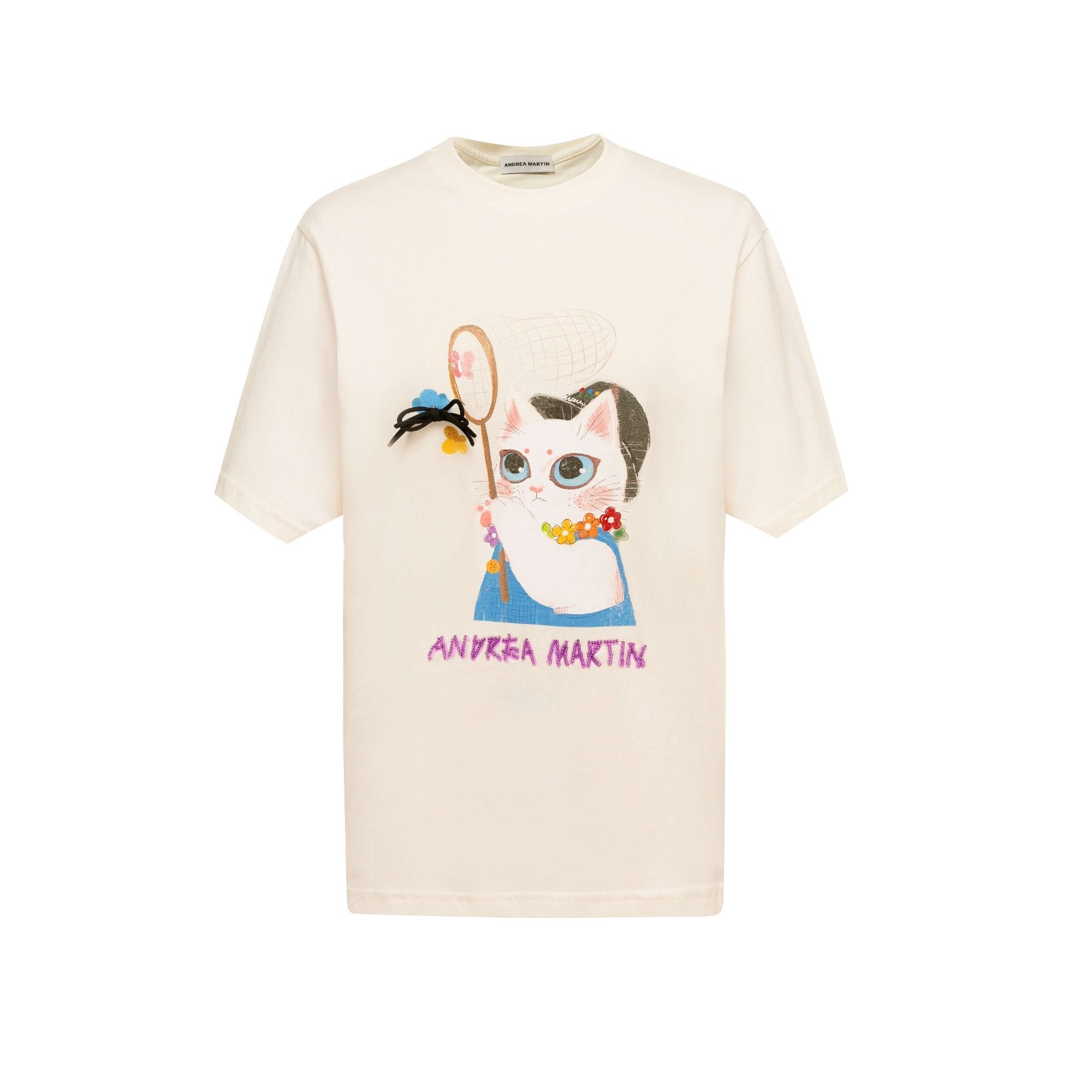 ANDREA MARTIN Catch Butterfly Cat Tee | MADA IN CHINA