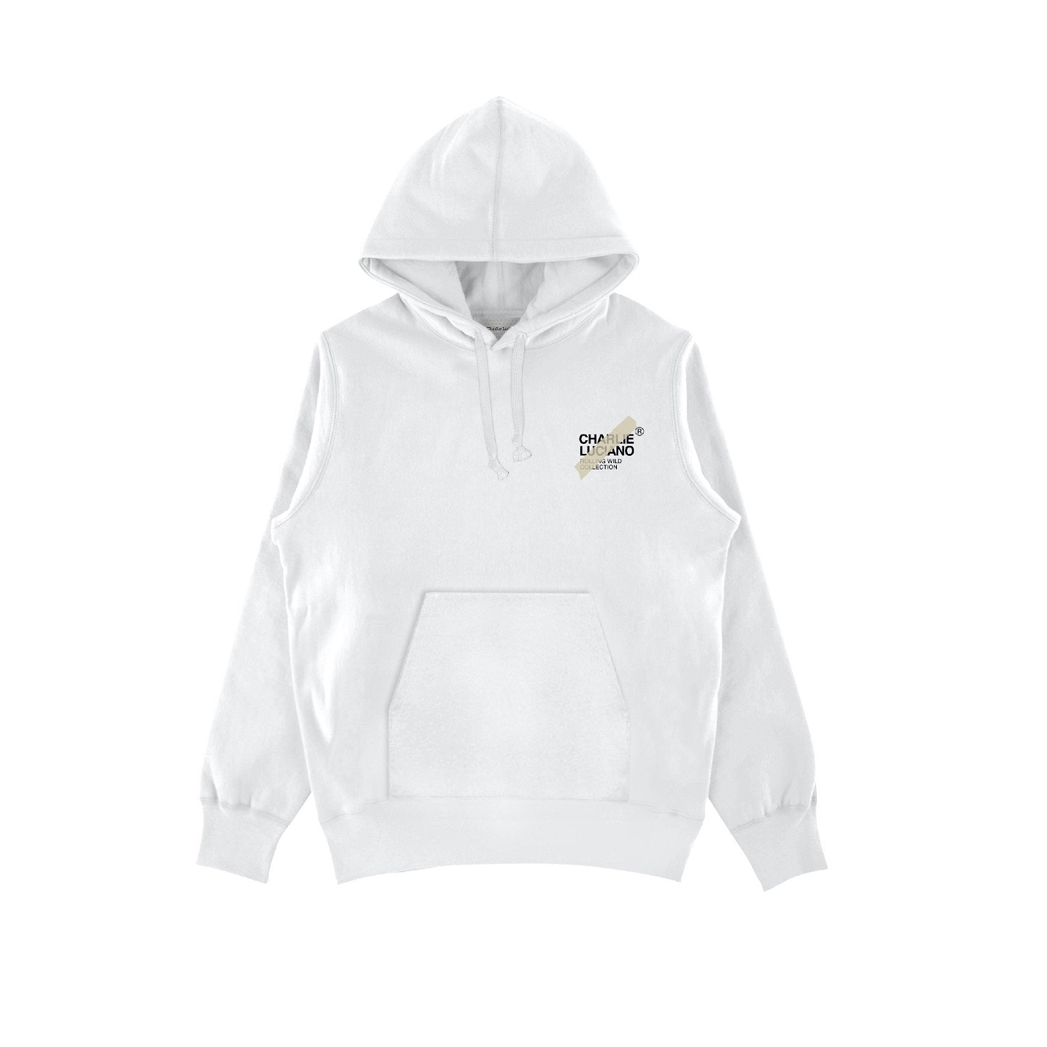 CHARLIE LUCIANO Charlie Luciano Tape Leopard Logo Hoodie White | MADA IN CHINA
