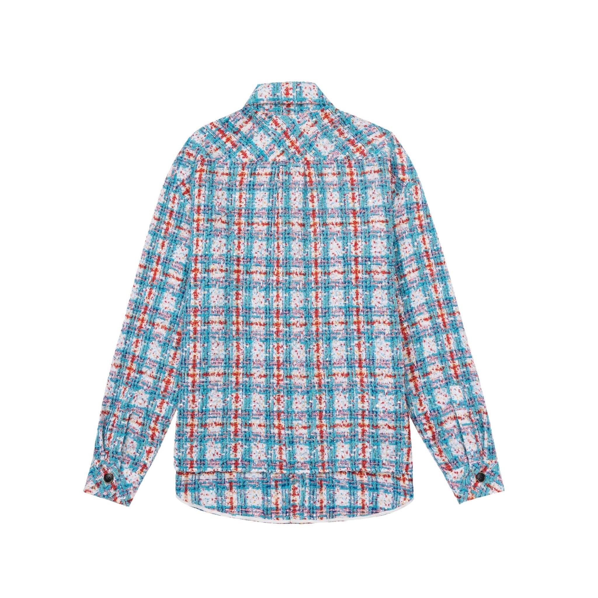 CHARLIE LUCIANO Charlie Luciano Tweed Overshirt Blue | MADA IN CHINA