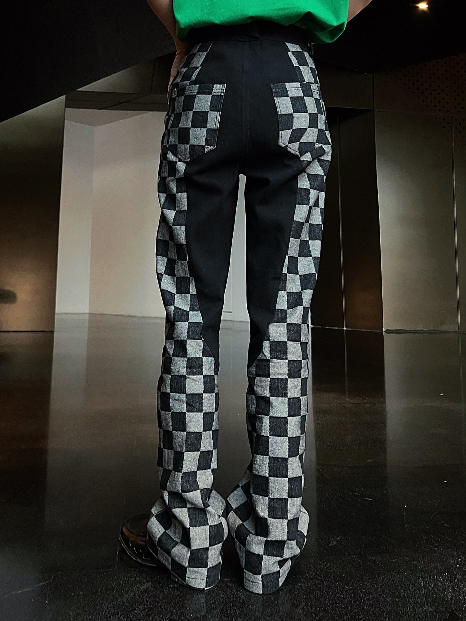 Andrea Martin Checkerboard Jeans & MADA IN CHINA