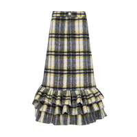NOSENSE Checkered A-Line Tiered Skirt | MADA IN CHINA