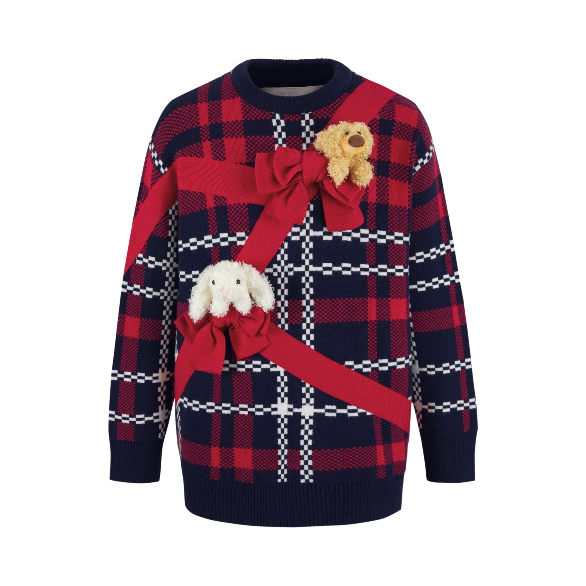 13DE MARZO Christmas Bow Vintage Sweater | MADA IN CHINA