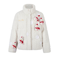 13DE MARZO Christmas Snowman Bear Fleece Coat | MADA IN CHINA