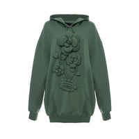 Laurence & Chico Cloud Flower Oversized Hoodie Green | MADA IN CHINA